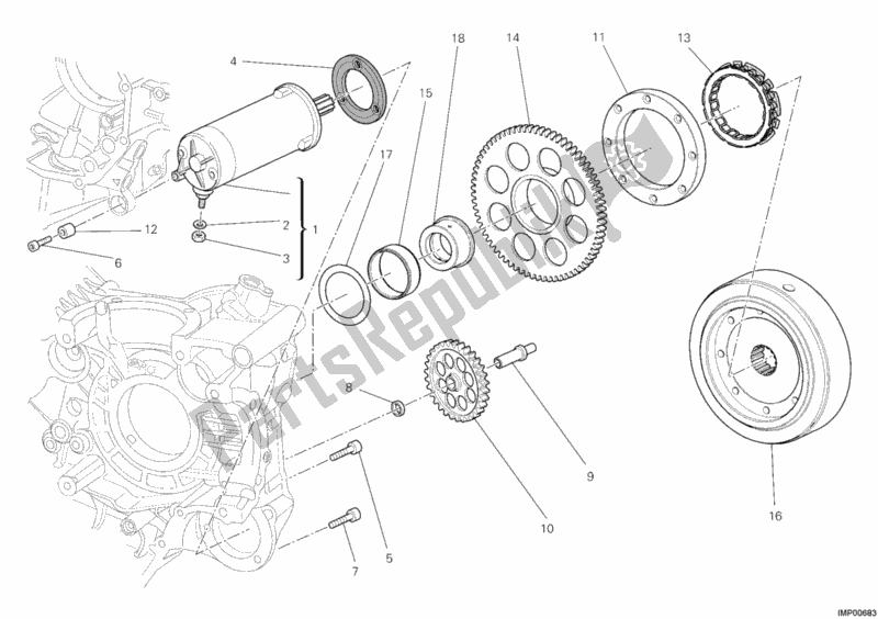 Alle onderdelen voor de Start De Motor van de Ducati Diavel Carbon 1200 2011